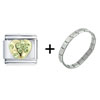August  Peridot  Color Heart Italian Charm Bracelet  ... 