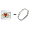 Swans  Heart   Italian   Charm  Bracelet