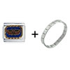 Egyptian  Flying  Scarab Combination Italian Charm Bracelet