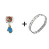 Three Kittens Blue Mittens Combination Italian Charm Bracelet