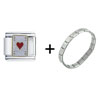 Ace Of  Hearts  Combination Italian Charm Bracelet