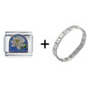  Water  Lily Flower Italian Charm Bracelet