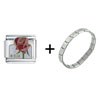  Rose  Combination Italian Charm Bracelet