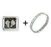White Calla  Lily  Italian Charm Bracelet