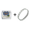 Morning Glory Flowers Combination Italian Charm  Bracelet 
