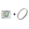Daisy  Flowers   Italian  Charm Bracelet