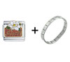  Sister  Flower Italian Charm Bracelet