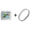  Hummingbird  Flying Italian Charm Bracelet