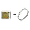 Give Thanks  Gold  Cornucopia  Italian   Charm  Bracelet