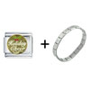 Holiday Cheer On  Gold   Italian   Charm  Bracelet