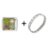 Four Flakes Of  Snow   Italian   Charm  Bracelet