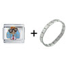 Nerd  Boy   Italian   Charm  Bracelet