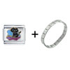 Dinner For  Kitty  Italian Charm Bracelet