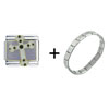 Black And White  Cross  Italian Charm Bracelet