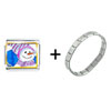 Striped Hat  Snowman  Combination Italian Charm Bracelet