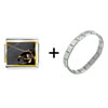 Gold  Wedding   Bands  Combination Italian Charm Bracelet