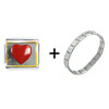  Red   Heart  Combination Italian Charm Bracelet