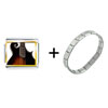 Hollow  Body  Electric Guitar Italian Charm Bracelet