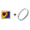 Yellow  Sunflower  Italian Charm Bracelet