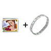 Woman With  Roses  Combination Italian Charm Bracelet