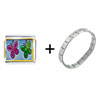 Butterfly Times Two Combination Italian Charm Bracelet