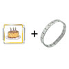 Three Candles  Birthday  Cake Italian Charm Bracelet