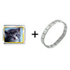 Grey  Kitty  Italian Charm Bracelet
