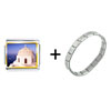  Cross  On A Church Combination Italian  Charm   Bracelet 