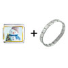 Snowman With Christmas  Tree  Combination  Italian   Charm  Bracelet