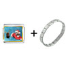 Santa And  Reindeer  Dogs Italian Charm Bracelet