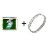 Snowboard  Bunny  Italian Charm Bracelet