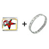 Snow Angel Santa Combination  Italian   Charm  Bracelet