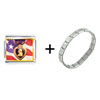 American Flag  Purple   Heart  Italian Charm Bracelet