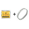 Kwanzaa Kinara Candles  Holiday  Italian Charm  Bracelet 