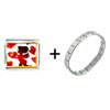 Cupid With  Hearts  Combination Italian Charm Bracelet