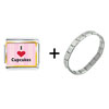 I  Heart  Cupcakes Italian Charm  Bracelet 