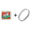 Sleeping  Kitty  Cat Italian Charm Bracelet