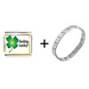 Feeling  Lucky  Irish Clover Italian Charm Bracelet