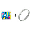 Colorful  Hearts  Italian Charm Bracelet