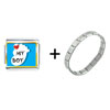 Heart My Baby  Boy  Foot  Italian   Charm  Bracelet
