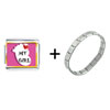 Heart  My  Girl Baby Foot Italian Charm Bracelet