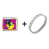 Graduated  Happy   Face  Italian Charm Bracelet