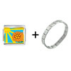  Sunflower  In Sunlight Italian Charm Bracelet