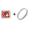Baby Heart  Bear  Italian Charm Bracelet