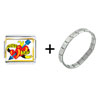 Mom And  Dad   Heart  Arrow Combination Italian Charm Bracelet