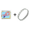 Support American Ribbon Italian Charm Bracelet