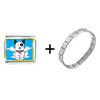 Black And White Dog From Heaven Italian Charm Bracelet