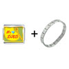 Number 1  Dad   Italian  Charm Bracelet
