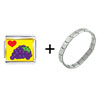 Heart  Grapes  Italian Charm Bracelet