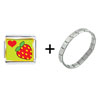 Heart  Strawberry  Italian Charm Bracelet